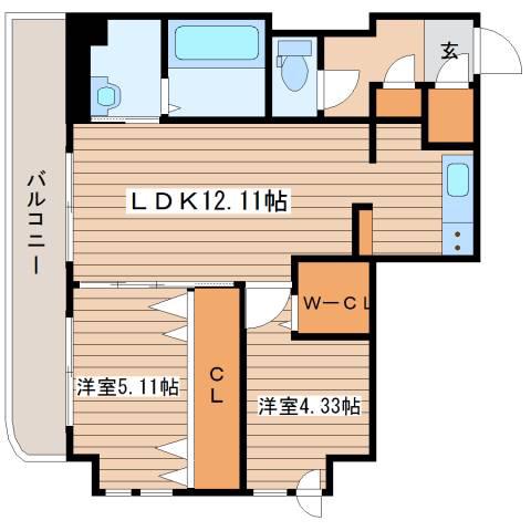 BPRレジデンス琴似(2LDK/8階)の間取り写真