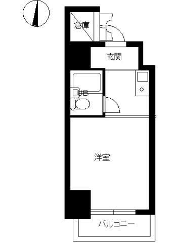 スカイコート下高井戸(ワンルーム/9階)の間取り写真