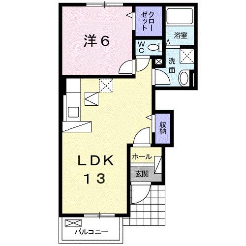 カサ ボニータB(1LDK/1階)の間取り写真