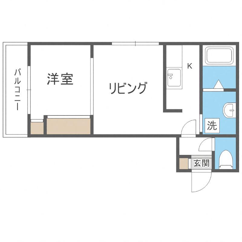 LUNA26(1LDK/1階)の間取り写真