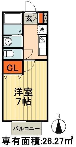 ピエトラポンテ(1K/1階)の間取り写真