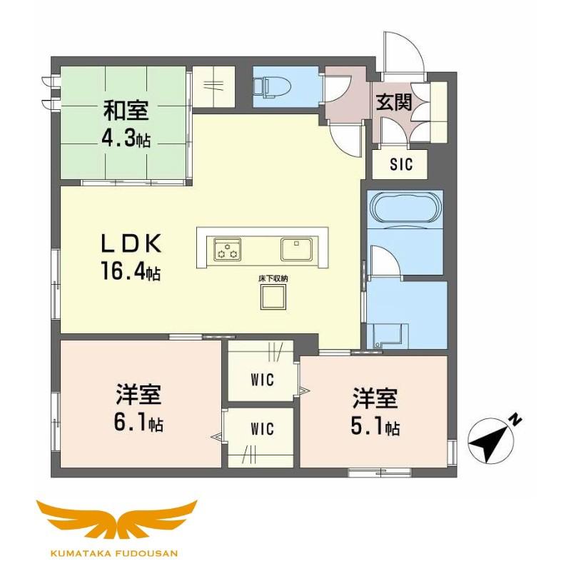 LUCE帯山西(3LDK/1階)の間取り写真