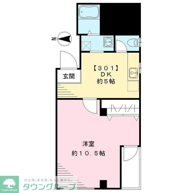 ベルヴィル七久保(1K/3階)の間取り写真
