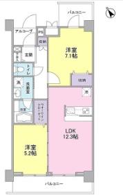 メルベイユヨコハマ(1DK/5階)の間取り写真