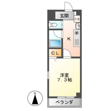 サウスパークイズミ(1K/1階)の間取り写真