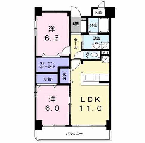 ガーベラ(2LDK/1階)の間取り写真
