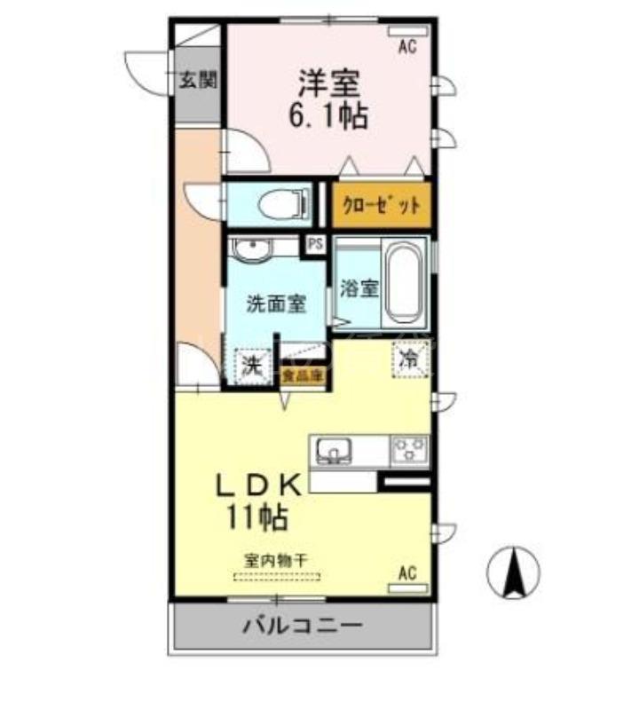 アルぺージュ大森J棟(1LDK/2階)の間取り写真