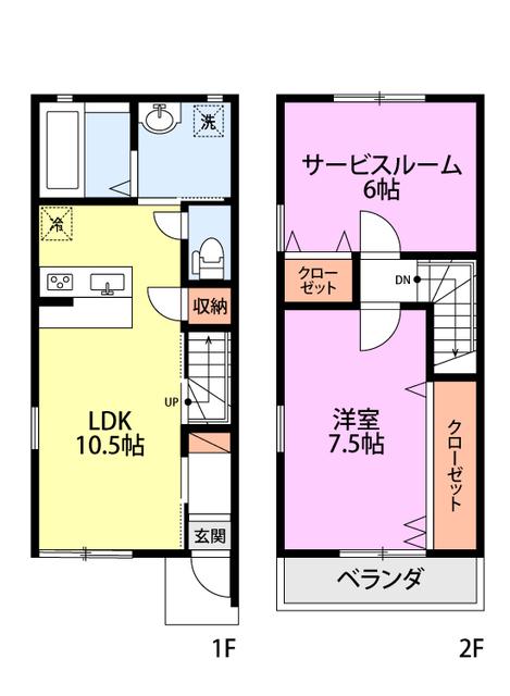 BAMBINOII(2LDK/1階)の間取り写真
