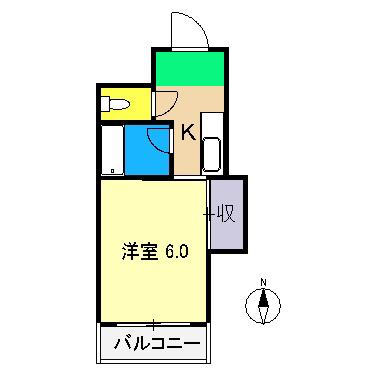 コーポ舟入川(1K/4階)の間取り写真