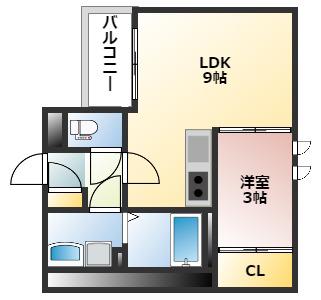 REGALEST LAULEA草津 2(1LDK/3階)の間取り写真