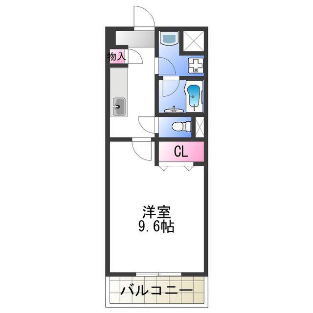 フランディル りんくう(1K/4階)の間取り写真