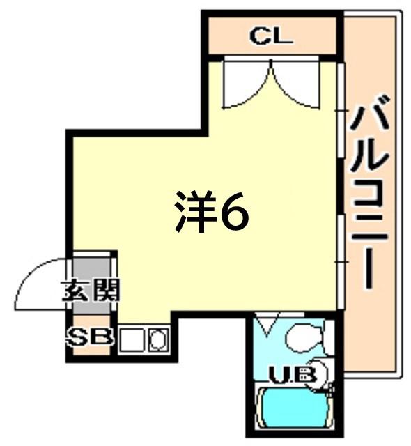 南塚口ファインコート(ワンルーム/3階)の間取り写真