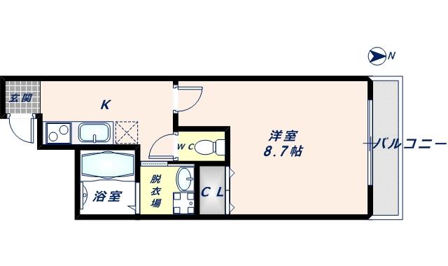 フジパレス新深江VII番館(1K/1階)の間取り写真