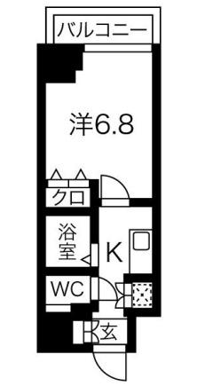 スパシエスタイル住吉(1K/3階)の間取り写真