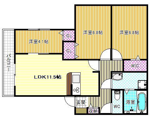 マルクパージュ(3LDK/3階)の間取り写真