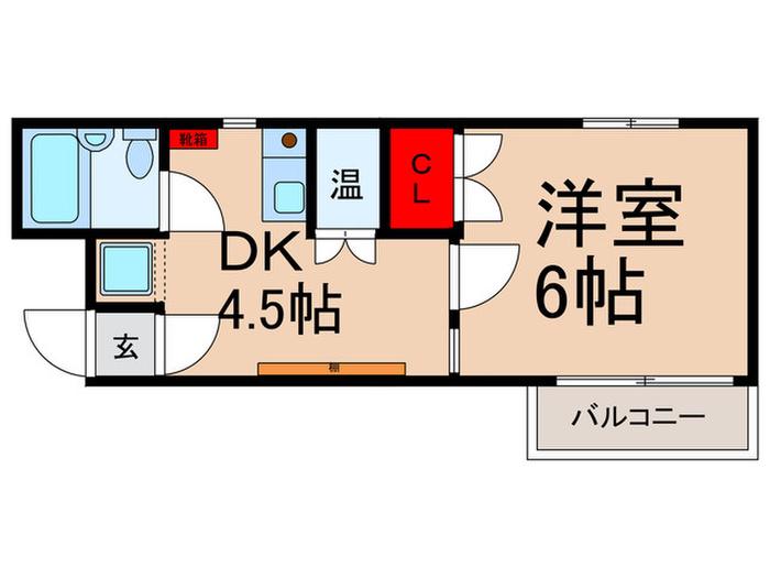 シティヴィラ高松(1DK/4階)の間取り写真
