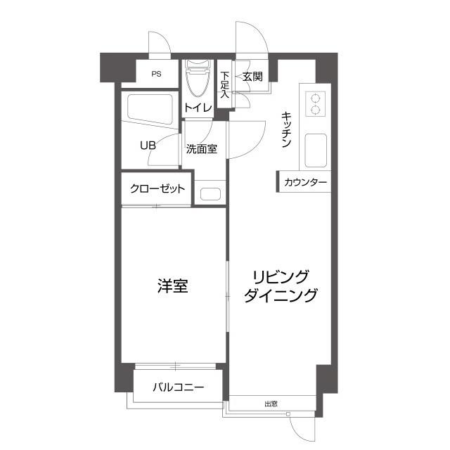 フラッツ100(1LDK/5階)の間取り写真