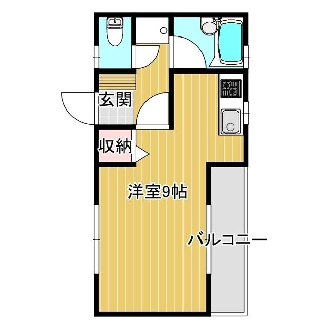 サニークリスタルハイツ(ワンルーム/2階)の間取り写真