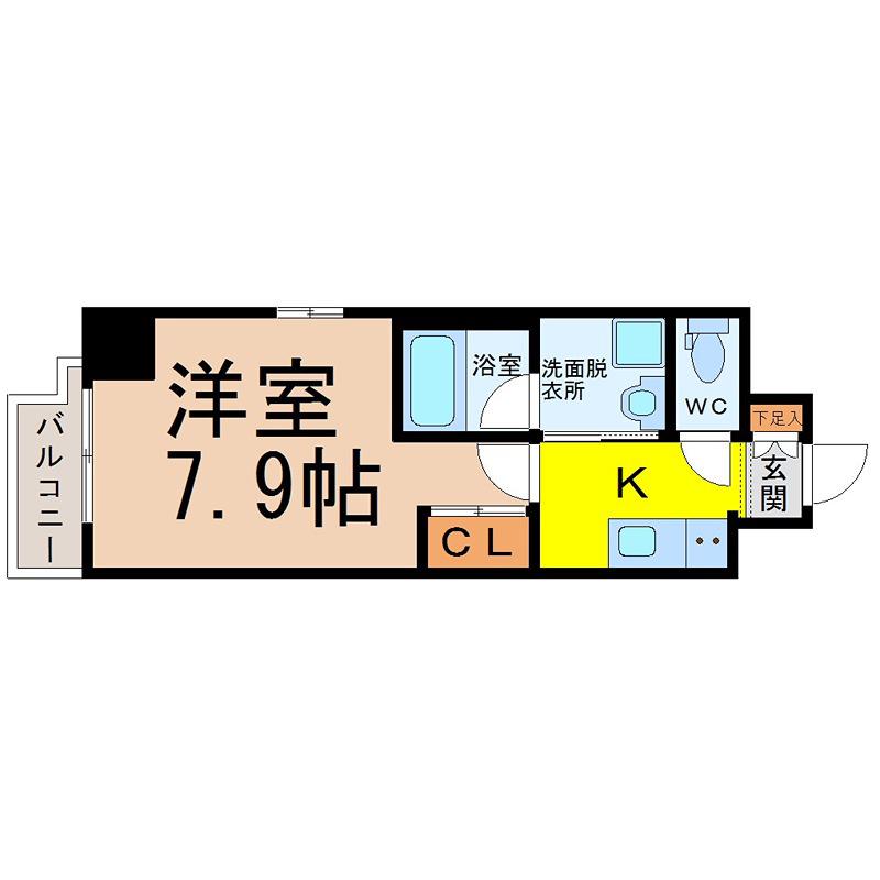S-FORT熱田六番(1K/3階)の間取り写真
