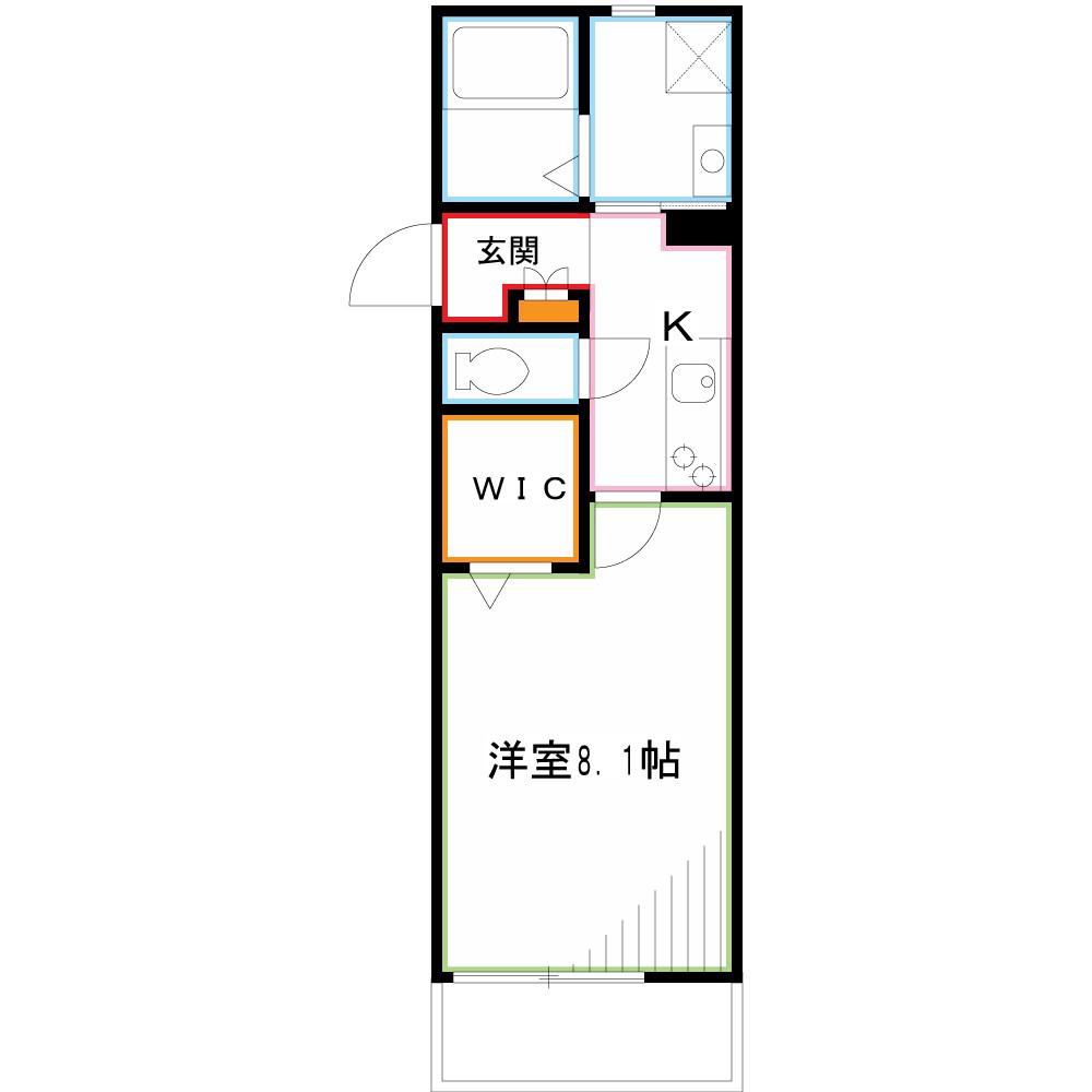 VIALE吉祥寺(1K/2階)の間取り写真