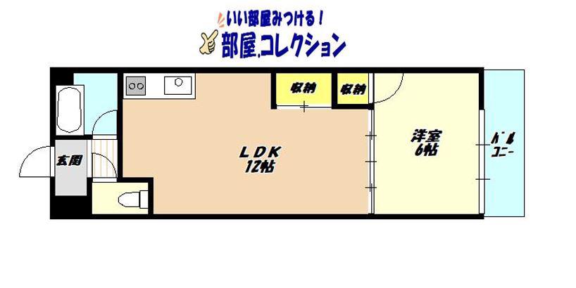 ギャラン江南(1LDK/7階)の間取り写真