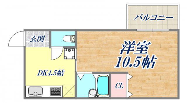 スリール尼崎ウエスト(1DK/2階)の間取り写真