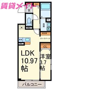 RAFFINE TOKIWA(1LDK/2階)の間取り写真