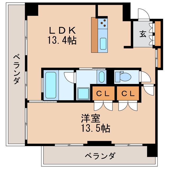アーデン泉プレミア(1LDK/6階)の間取り写真