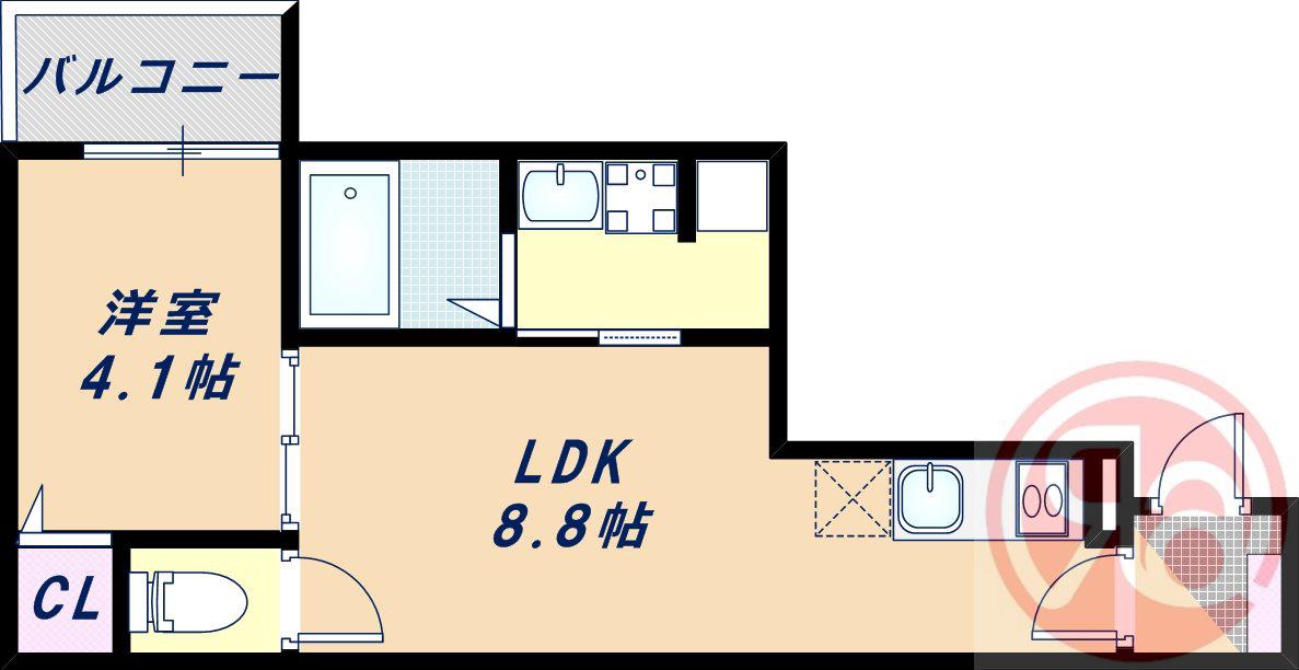 カーサリベルタ(1LDK/2階)の間取り写真