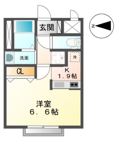 アルメール(1K/2階)の間取り写真