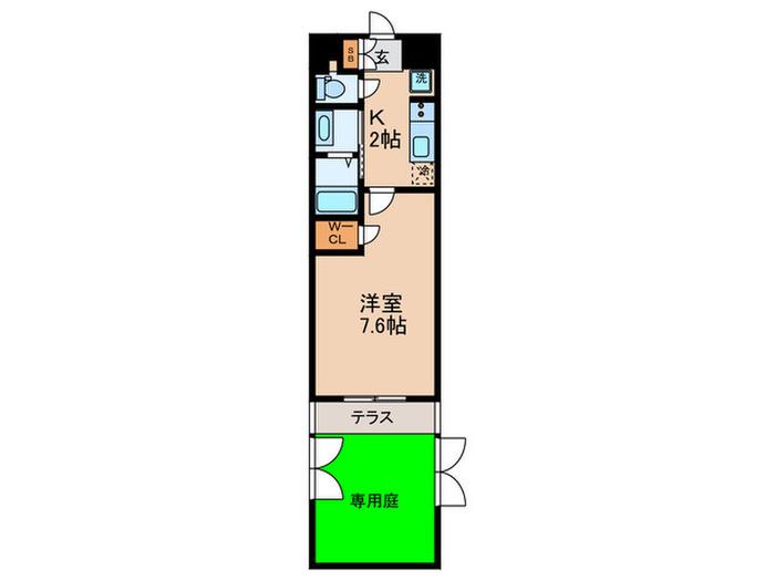 ラティエラ都立大学(1K/1階)の間取り写真