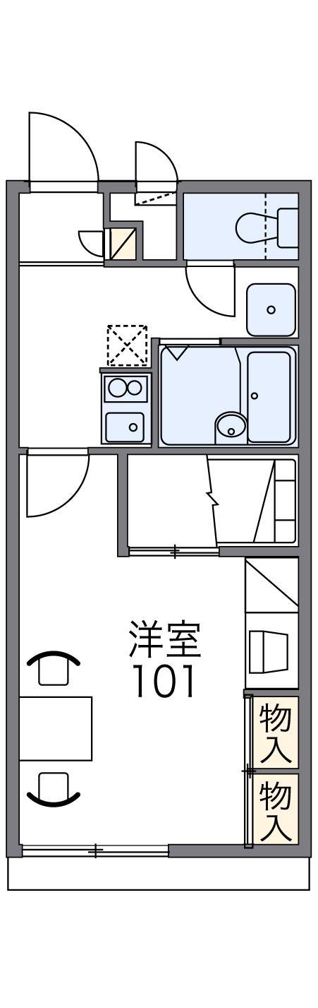 レオパレスウエスト 18(1K/1階)の間取り写真