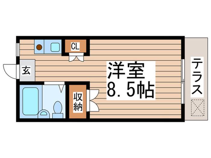 スターツF1(ワンルーム/1階)の間取り写真