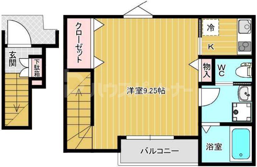 ルアナリンク(1K/2階)の間取り写真