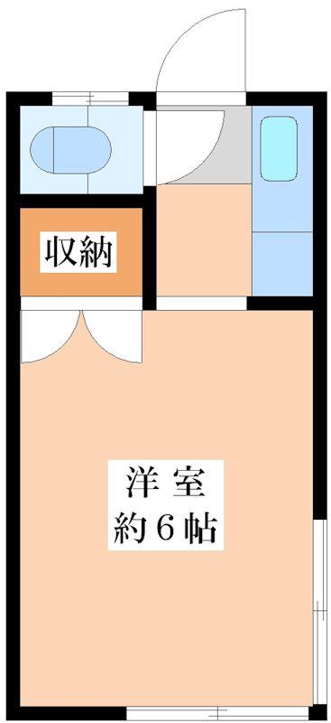 第一加藤荘(ワンルーム/2階)の間取り写真