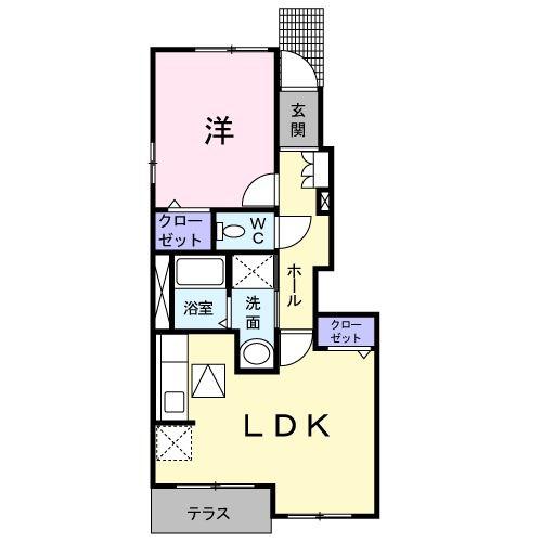 ヴィラユニゾンII(1LDK/1階)の間取り写真