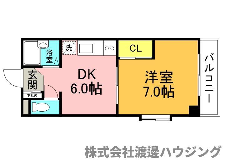 きむらマンション(1DK/6階)の間取り写真