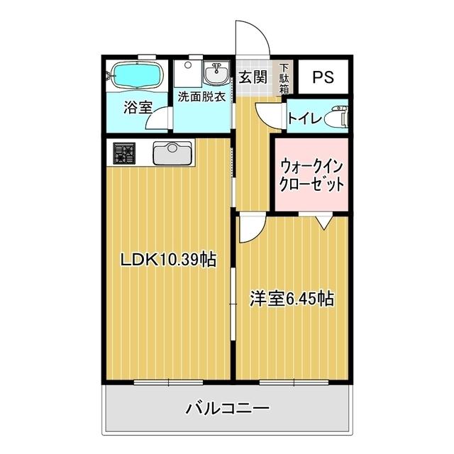 電商PIN(1LDK/1階)の間取り写真