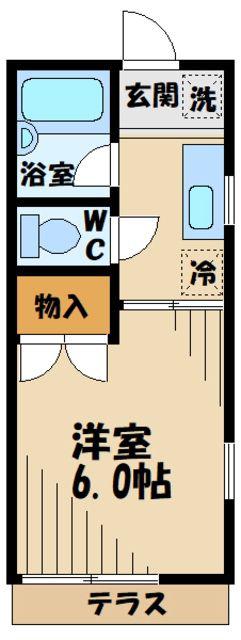 サンワハウス(1K/1階)の間取り写真