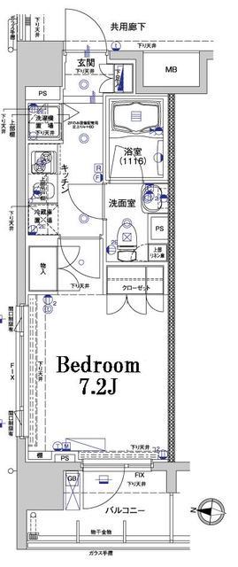 アクサスウィル四谷三丁目STA(1K/3階)の間取り写真