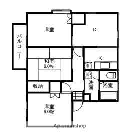 コンフォート(3DK/2階)の間取り写真