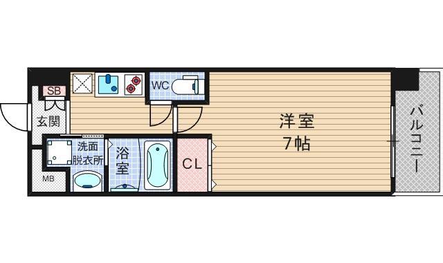 LIVIAZ NAMBA LUCE(1K/1階)の間取り写真