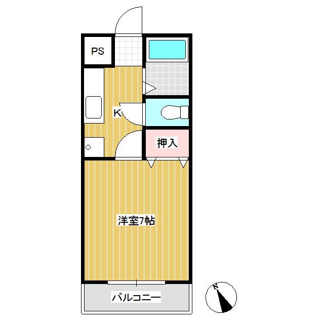 マンションサカシタ(1K/2階)の間取り写真