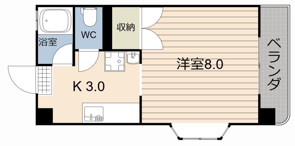 ELEGANT ARATA21(1K/4階)の間取り写真
