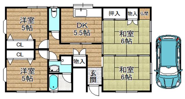 サンライフ(4DK/1階)の間取り写真