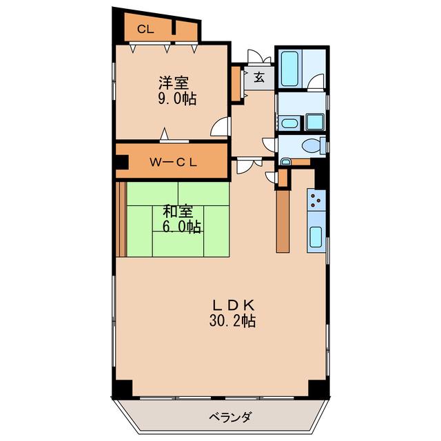 スリーアイランドタワー葵(1LDK/11階)の間取り写真