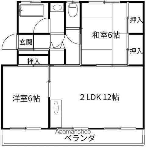 山下ビル(2LDK/4階)の間取り写真