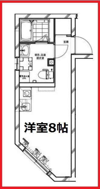 ココフラット王子(ワンルーム/3階)の間取り写真