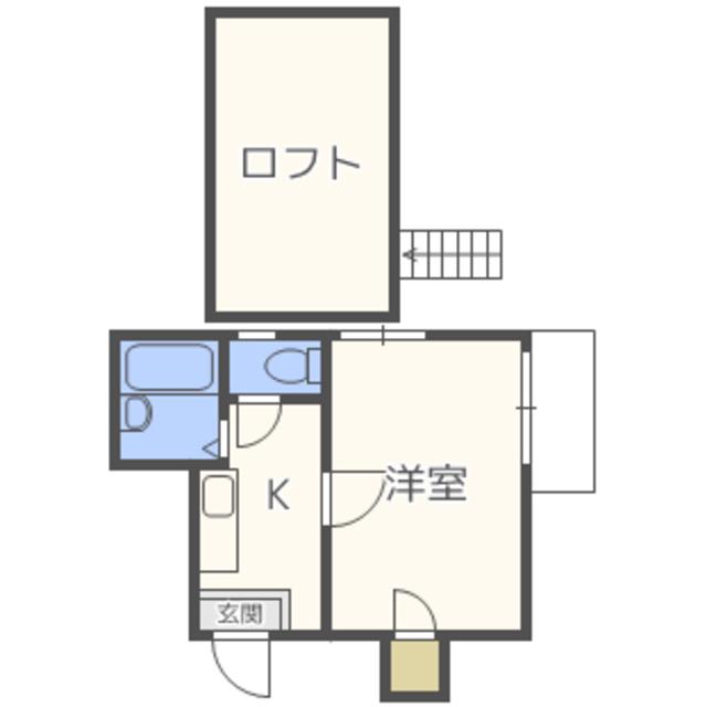 レディバッグ西新(1K/2階)の間取り写真