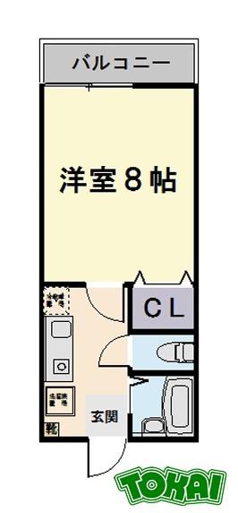サンライズ都築 I(1K/3階)の間取り写真